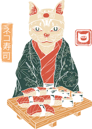 Neko Sushi Bar - neko, katze, cat, sushi, nigiri, maki, fish, fisch, japan, Japanese